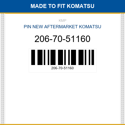 206-70-51160 Pin Made to fit for KOMATSU