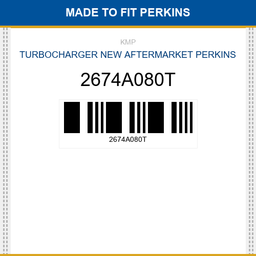 2674A080T Turbocharger Made to fit for PERKINS