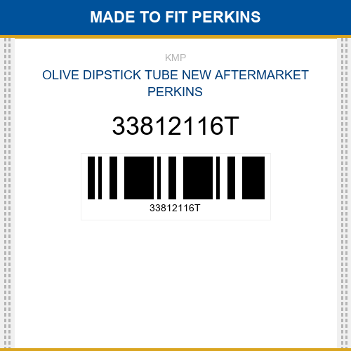 33812116T Olive dipstick tube Made to fit for PERKINS