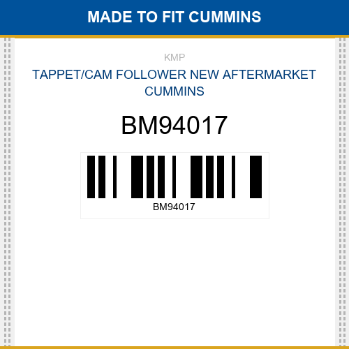BM94017 Tappet/cam follower Made to fit for CUMMINS