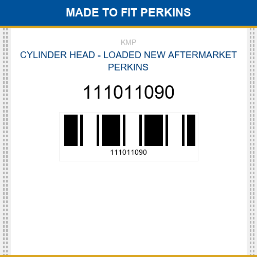 111011090 Cylinder head - loaded Made to fit for PERKINS