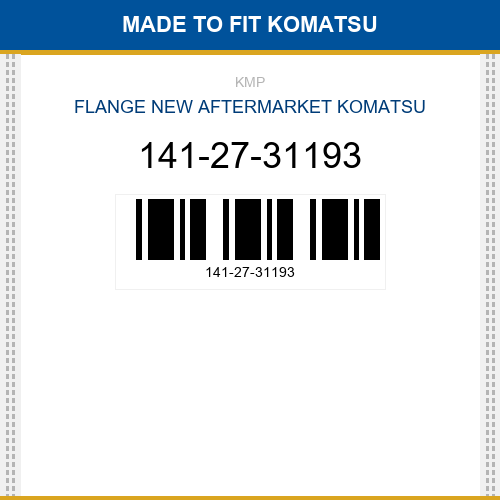 141-27-31193 Flange Made to fit for KOMATSU