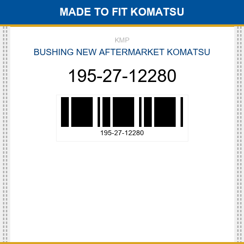 195-27-12280 Bushing Made to fit for KOMATSU