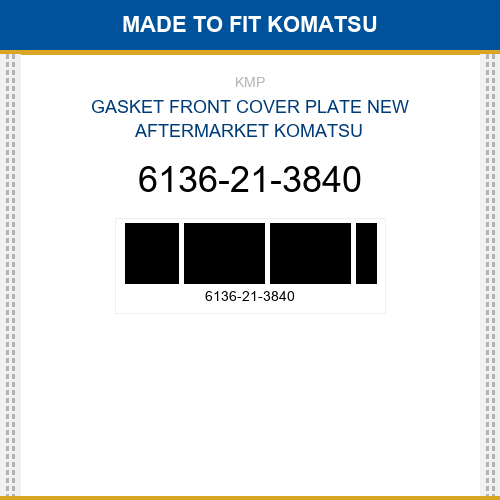 6136-21-3840 Gasket front cover plate Made to fit for KOMATSU