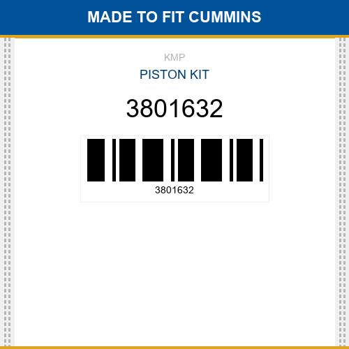 3801632 Piston kit Made to fit for CUMMINS