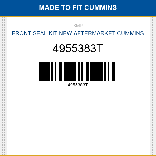4955383T Front seal kit Made to fit for CUMMINS