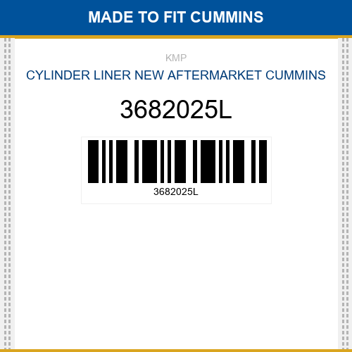 3682025L Cylinder liner Made to fit for CUMMINS