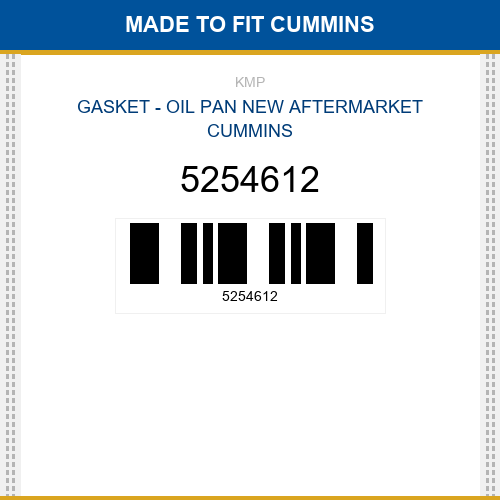 5254612 Gasket - oil pan Made to fit for CUMMINS