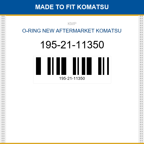 195-21-11350 O-ring Made to fit for KOMATSU