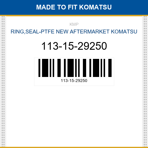 113-15-29250 Ring,seal-ptfe Made to fit for KOMATSU