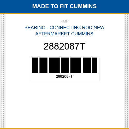 2882087T Bearing - connecting rod Made to fit for CUMMINS