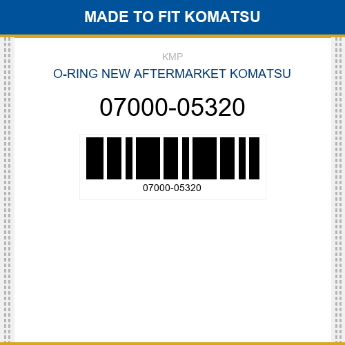 07000-05320 O-ring Made to fit for KOMATSU