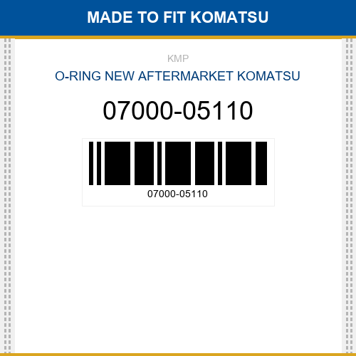 07000-05110 O-ring Made to fit for KOMATSU