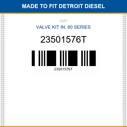 23501576T Valve kit in. 60 series Made to fit for DETROIT DIESEL