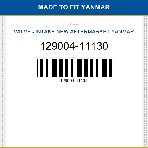 129004-11130 Valve - intake Made to fit for YANMAR