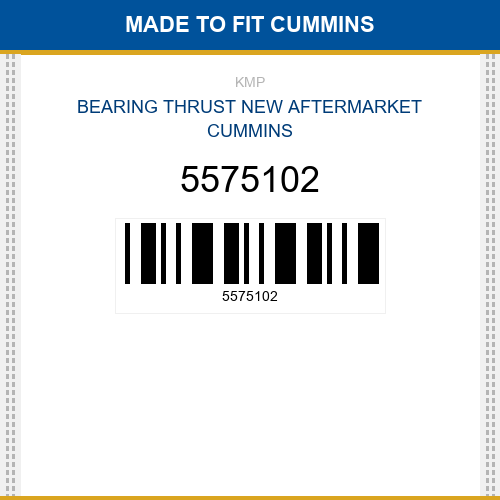 5575102 Bearing thrust Made to fit for CUMMINS