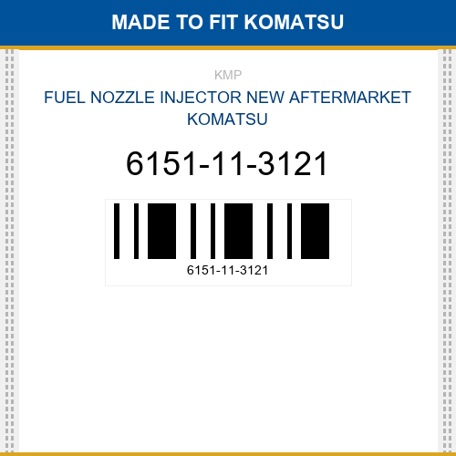 6151-11-3121 Fuel nozzle injector Made to fit for KOMATSU