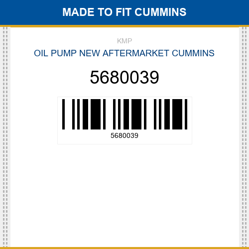 5680039 Oil pump Made to fit for CUMMINS