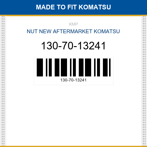130-70-13241 Nut Made to fit for KOMATSU