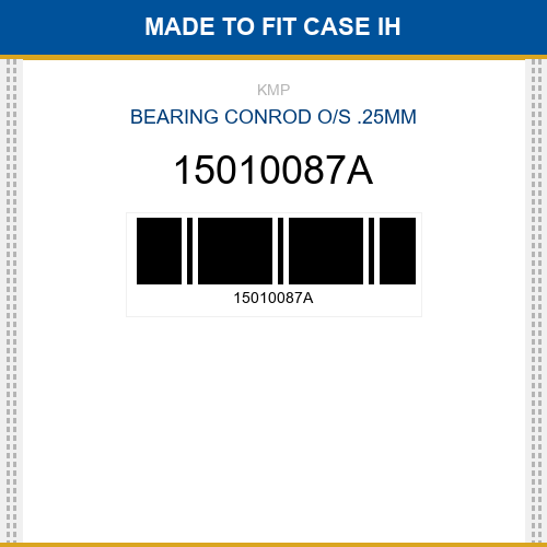 15010087A Bearing conrod o/s .25mm Made to fit for Case Ih