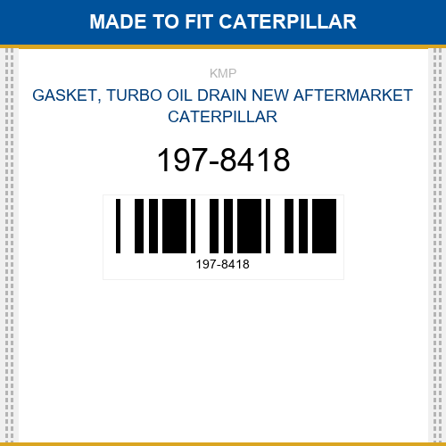 197-8418 Gasket, turbo oil drain Made to fit for CATERPILLAR