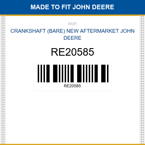 RE20585 Crankshaft (bare) Made to fit for JOHN DEERE