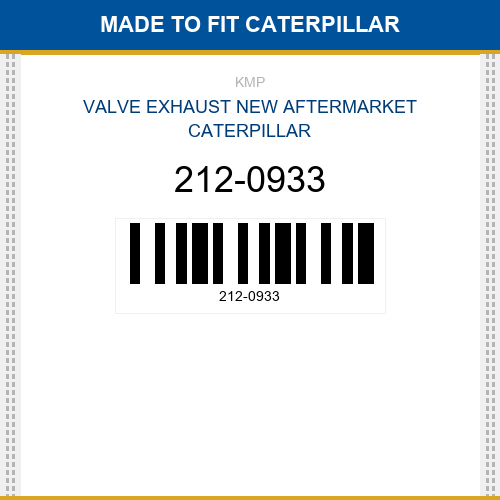 212-0933 Valve exhaust Made to fit for CATERPILLAR