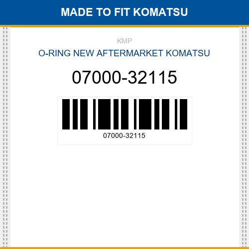 07000-32115 O-ring Made to fit for KOMATSU