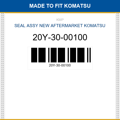 20Y-30-00100 Seal assy Made to fit for KOMATSU