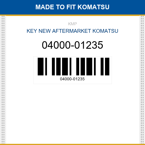 04000-01235 Key Made to fit for KOMATSU