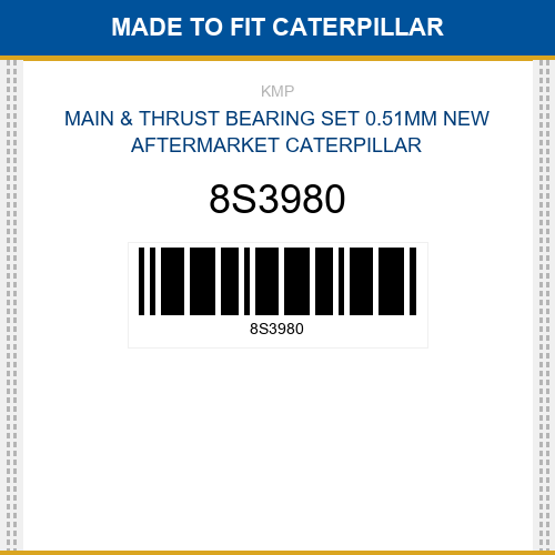 8S3980 Main & thrust bearing set 0.51mm Made to fit for CATERPILLAR