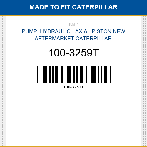100-3259T Pump, hydraulic - axial piston Made to fit