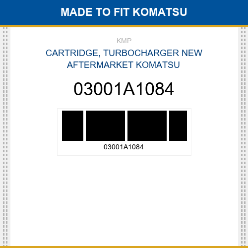 03001A1084 Cartridge, turbocharger Made to fit for KOMATSU