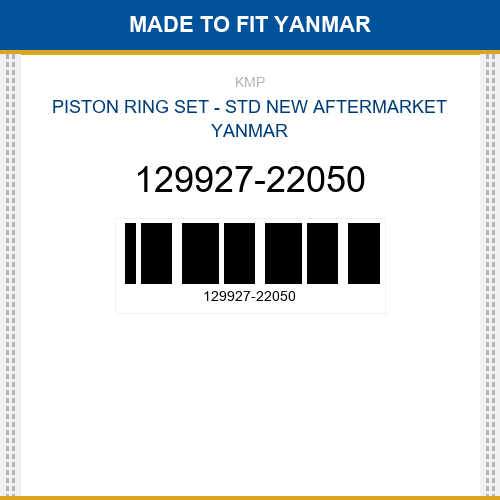 129927-22050 Piston ring set - std Made to fit for YANMAR