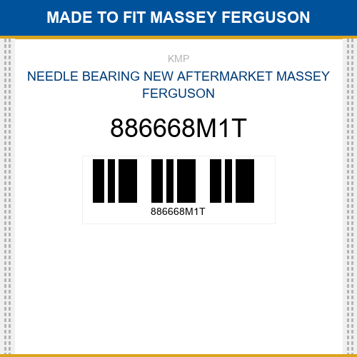 886668M1T Needle bearing Made to fit for MASSEY FERGUSON
