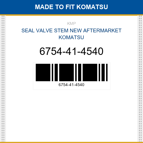 6754-41-4540 Seal valve stem Made to fit for KOMATSU