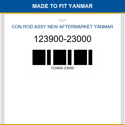 123900-23000 Con rod assy Made to fit for YANMAR