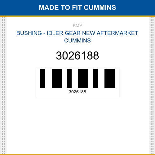 3026188 Bushing - idler gear Made to fit for CUMMINS
