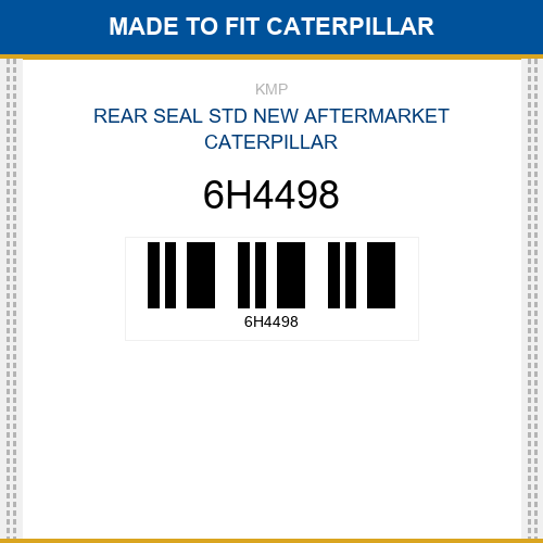 6H4498 Rear seal std Made to fit for CATERPILLAR