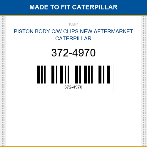 372-4970 Piston body c/w clips Made to fit