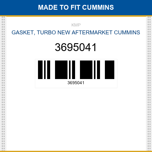 3695041 Gasket, turbo Made to fit for CUMMINS