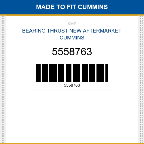 5558763 Bearing thrust Made to fit for CUMMINS