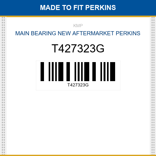 T427323G Main bearing Made to fit for PERKINS