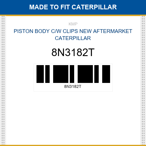 8N3182T Piston body c/w clips Made to fit