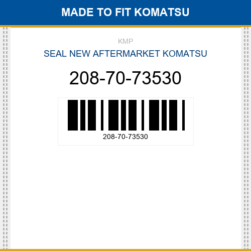 208-70-73530 Seal Made to fit for KOMATSU