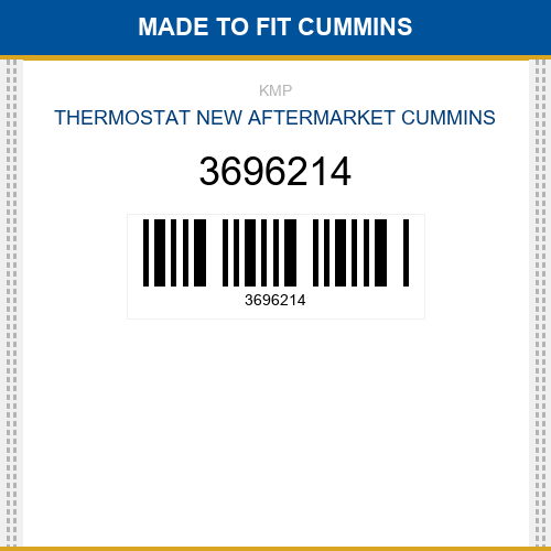 3696214 Thermostat Made to fit for CUMMINS