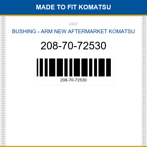 208-70-72530 Bushing - arm Made to fit for KOMATSU