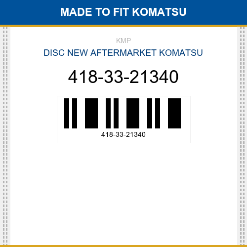 418-33-21340 Disc Made to fit for KOMATSU