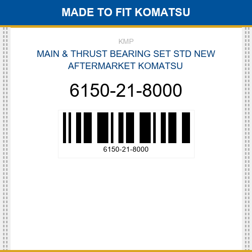 6150-21-8000 Main & thrust bearing set std Made to fit for KOMATSU