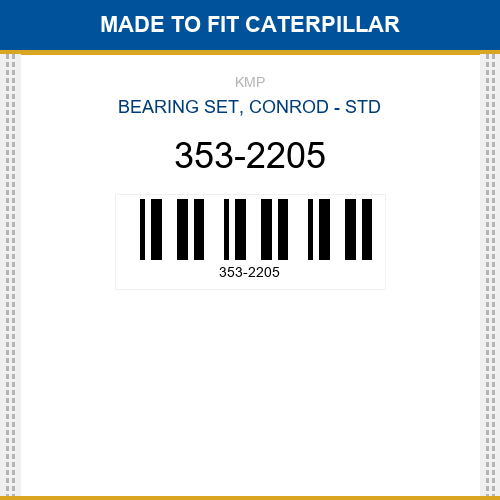 353-2205 Bearing set, conrod - std Made to fit for CATERPILLAR